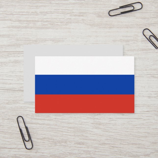 Carte De Visite Drapeau de la Russie (Devant/Arrière en situation)
