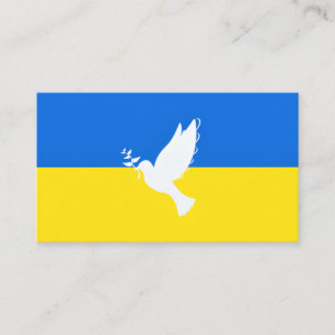 Carte De Visite Drapeau de l'Ukraine - La colombe de la paix - Lib