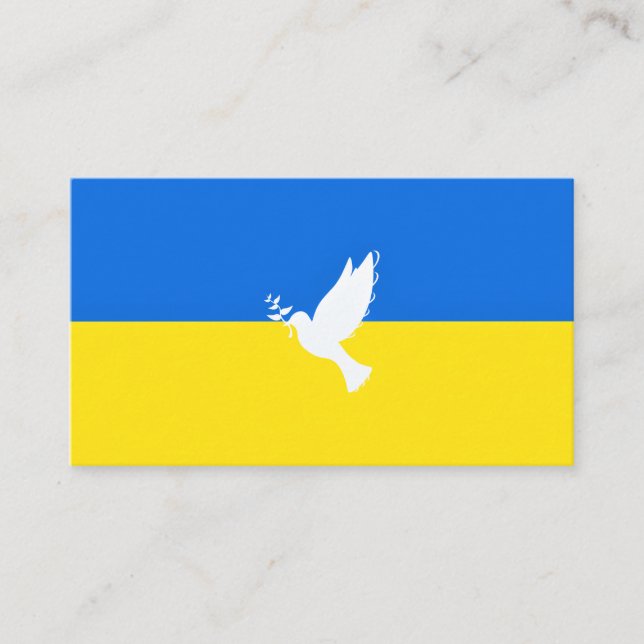 Carte De Visite Drapeau de l'Ukraine - La colombe de la paix - Lib (Devant)