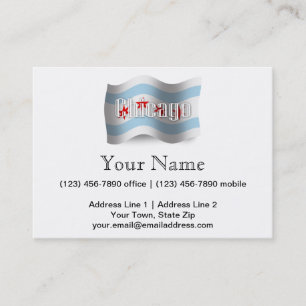 Carte De Visite Drapeau de ondulation de Chicago