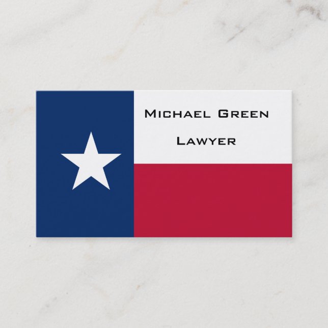 Carte De Visite Drapeau d'état du Texas (Devant)