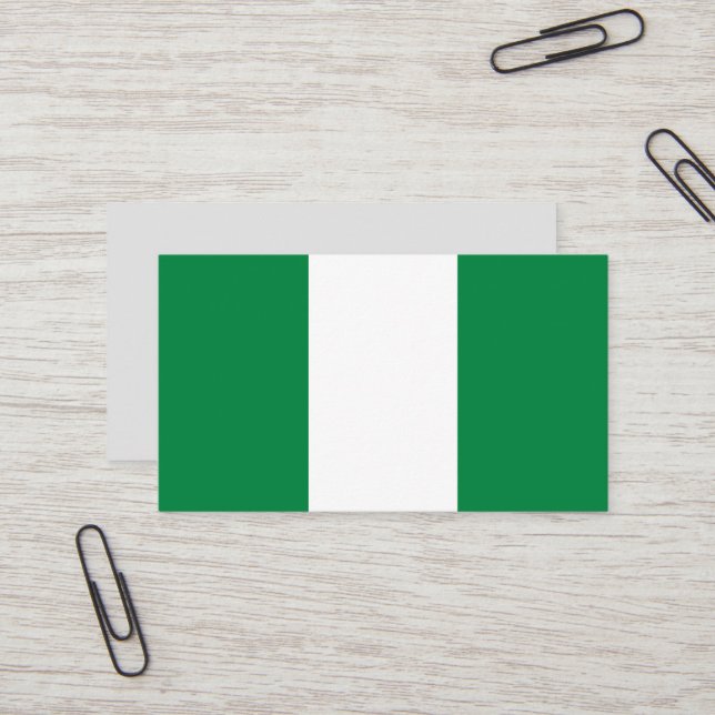 Carte De Visite Drapeau du Nigeria (Devant/Arrière en situation)