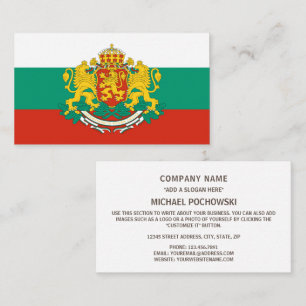 Carte De Visite Drapeau et armoiries de Bulgarie, Drapeau de Bulga