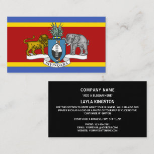 Carte De Visite Drapeau et armoiries du Swaziland, Drapeau d'Eswat
