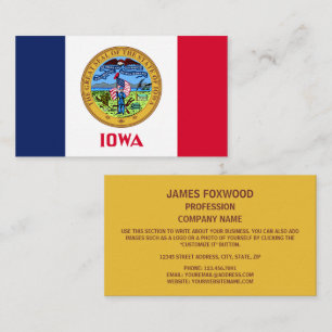 Carte De Visite Drapeau et phoque de l'Iowa, Drapeau de l'Iowa