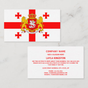 Carte De Visite Drapeau géorgien et armoiries de Géorgie
