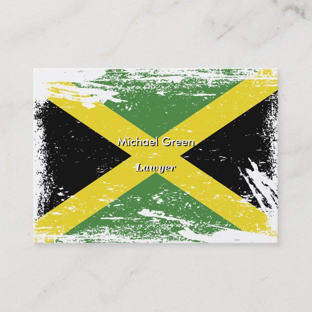 Carte De Visite Drapeau grunge de la Jamaïque (Devant)
