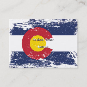 Carte De Visite Drapeau grunge du Colorado