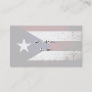 Carte De Visite Drapeau grunge noir de Porto Rico