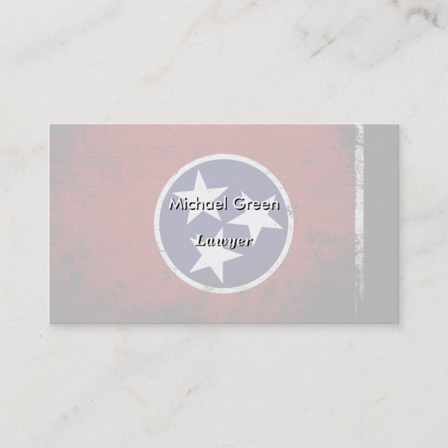 Carte De Visite Drapeau grunge noir d'état du Tennessee (Devant)