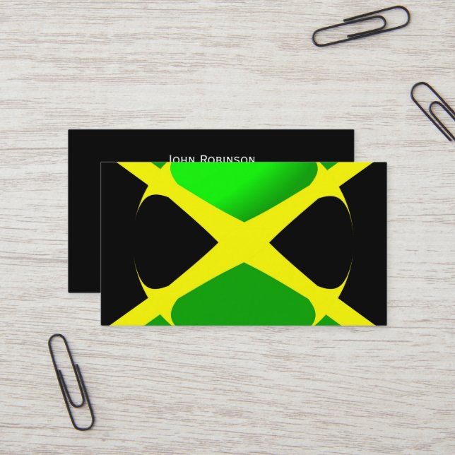 Carte De Visite Drapeau jamaïcain (Devant/Arrière en situation)