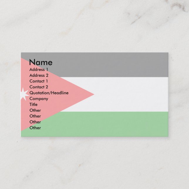 Carte De Visite Drapeau jordanien (Devant)
