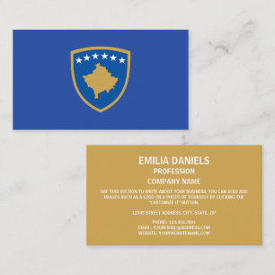 Carte De Visite Drapeau kosovar et armoiries, Drapeau du Kosovo