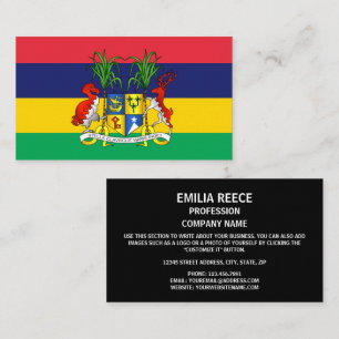 Carte De Visite Drapeau mauricien et armoiries, Drapeau mauricien