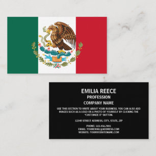 Carte De Visite Drapeau mexicain et armoiries, Drapeau du Mexique