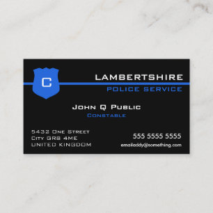 Carte De Visite Drapeau mince de Blue Line R-U