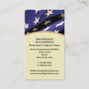 Carte De Visite Drapeau Patriotique AMERICAN Stars Ajouter une pho