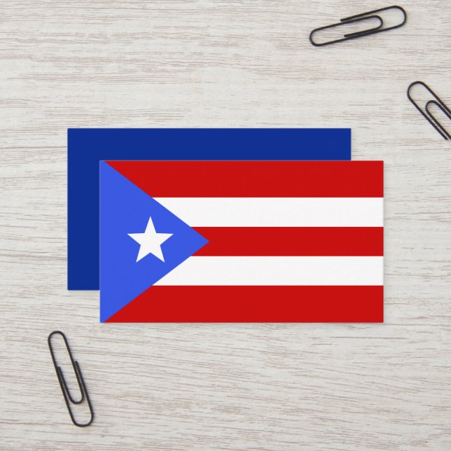 Carte De Visite Drapeau Porto Rico (Devant/Arrière en situation)