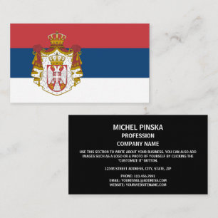 Carte De Visite Drapeau serbe et armoiries, Drapeau de Serbie