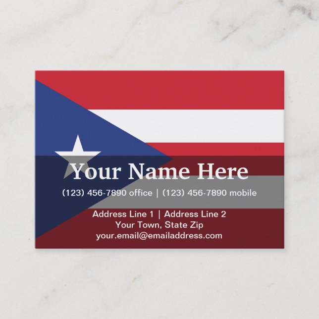 Carte De Visite Drapeau simple de Porto Rico (Devant)