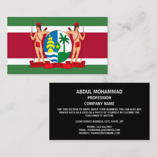 Carte De Visite Drapeau surinamais et armoiries, Drapeau surinamai