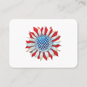Carte De Visite Drapeau Tournesol Américain 4 juillet Femmes Homme