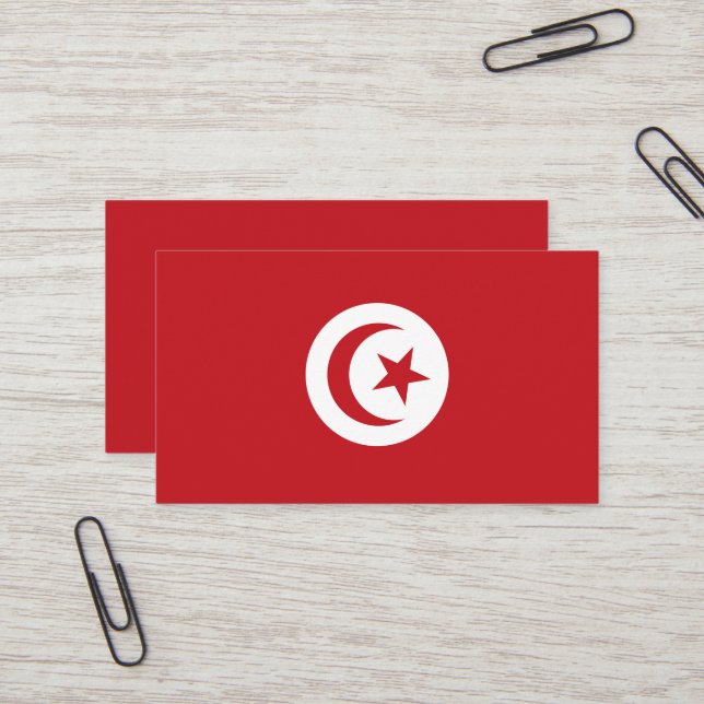 Carte De Visite Drapeau tunisien (Devant/Arrière en situation)