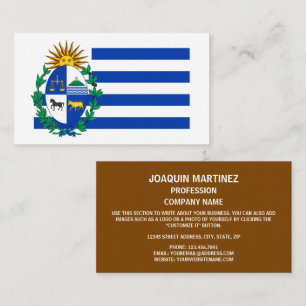 Carte De Visite Drapeau uruguayen et armoiries, Drapeau de l'Urugu
