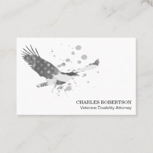 Carte De Visite ** Drapeau USA American Eagle Black White Simple