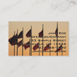 Carte De Visite Drapeaux au coucher du soleil Patriotique américai