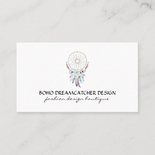 Carte De Visite Dreamcatcher Feather Boho Tribal (Devant)