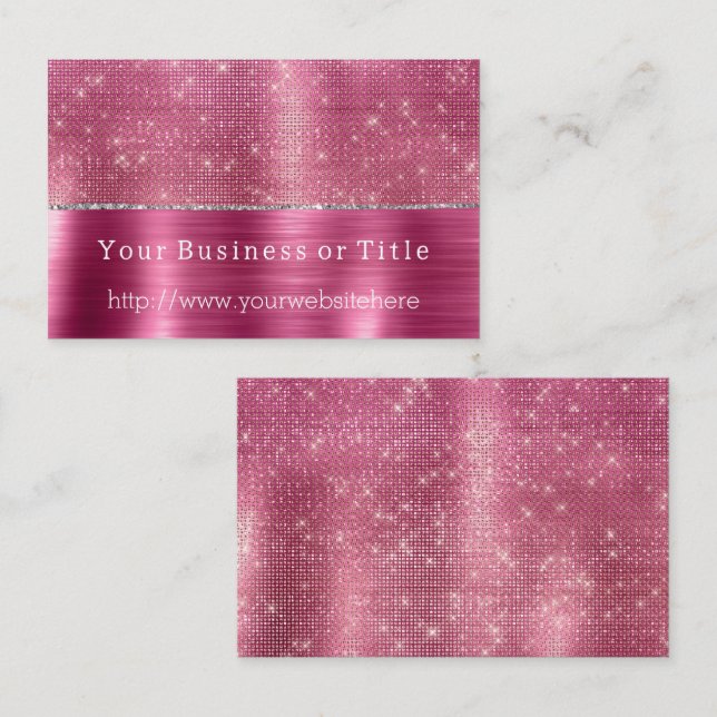Carte De Visite Dreamy Glitzy rose étincelant (Devant / Derrière)