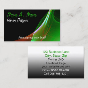 Carte De Visite Dreamy Orange et Green Sweep