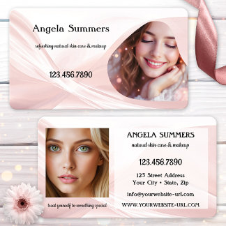 Carte De Visite Dreamy Pink Natural Beauty Makeup Artist