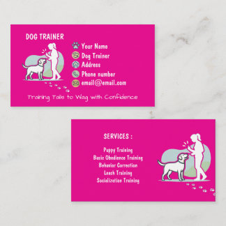 Carte De Visite Dresseur de chiens minimaliste Personnalisable