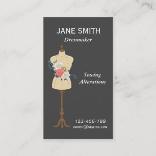 Carte De Visite Dressmaker, couture, professionnel de l'altératio