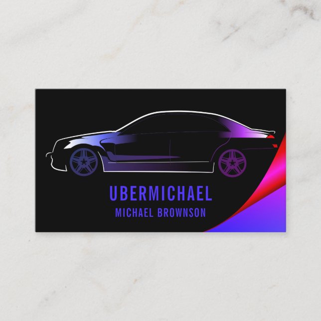 Carte De Visite Driver Metallic Car noir lux auto (Devant)