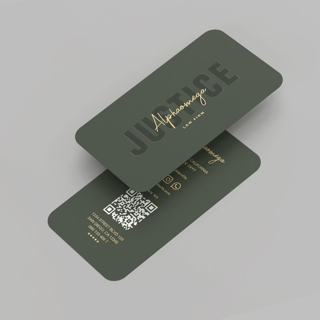 Carte De Visite Droit juridique des avocats modernes Avocat Avocat (Modern Lawyer Justice Law Solicitor Dark Green Business Card
)