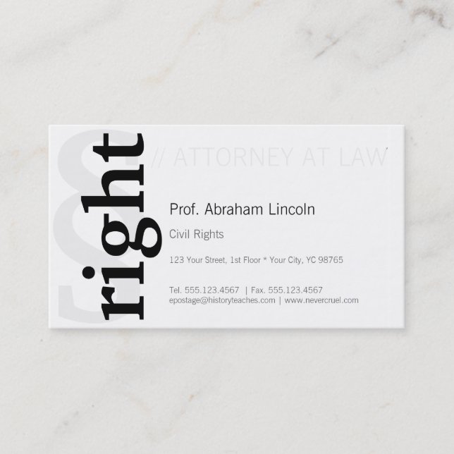 Carte De Visite Droite! (Devant)