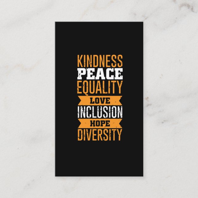 Carte De Visite Droits de l'homme Peace Love Inclusion Equality (Devant)