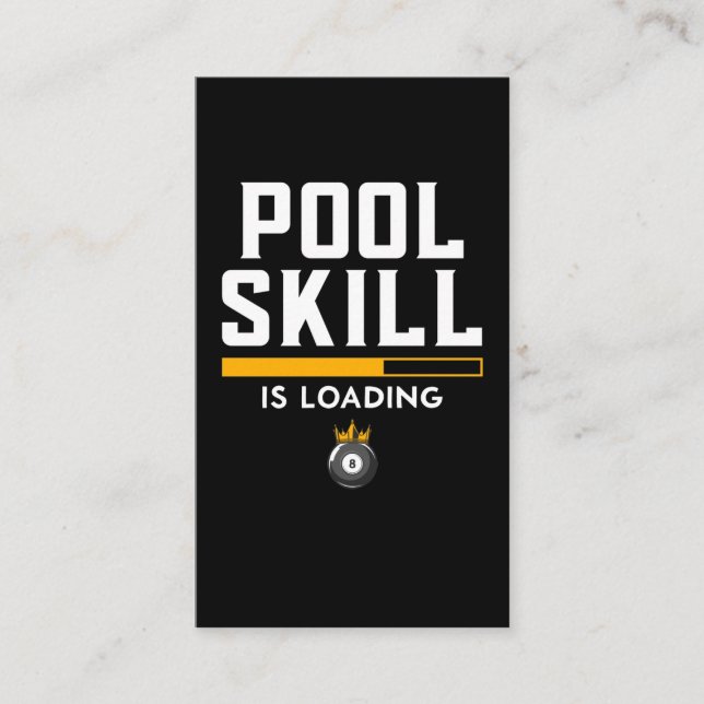 Carte De Visite Drôle 8 Ball Citation Sports Billard Piscine (Devant)