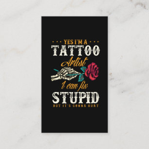 Carte De Visite Drôle Artiste de tatouage Citation Sarcastique