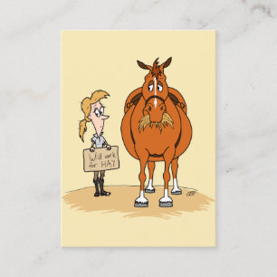 Carte De Visite Drôle Caricature De Graisse La Femme De Cheval Tra