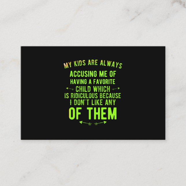 Carte De Visite Drôle Enfant ridicule (Devant)