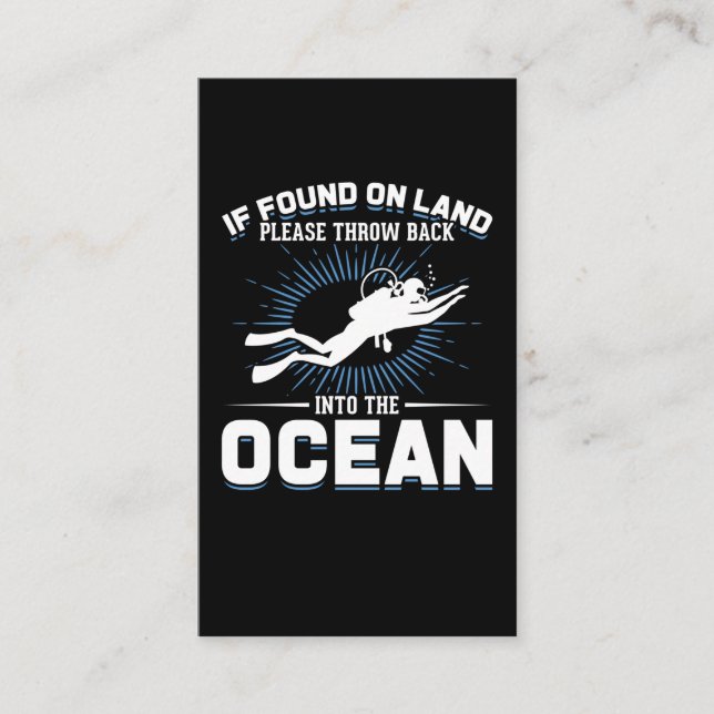 Carte De Visite Drôle Plaisir Plongée Plongée sous-marine (Devant)