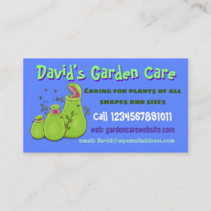 Carte De Visite Drôle plante caricature service d'entretien de jar