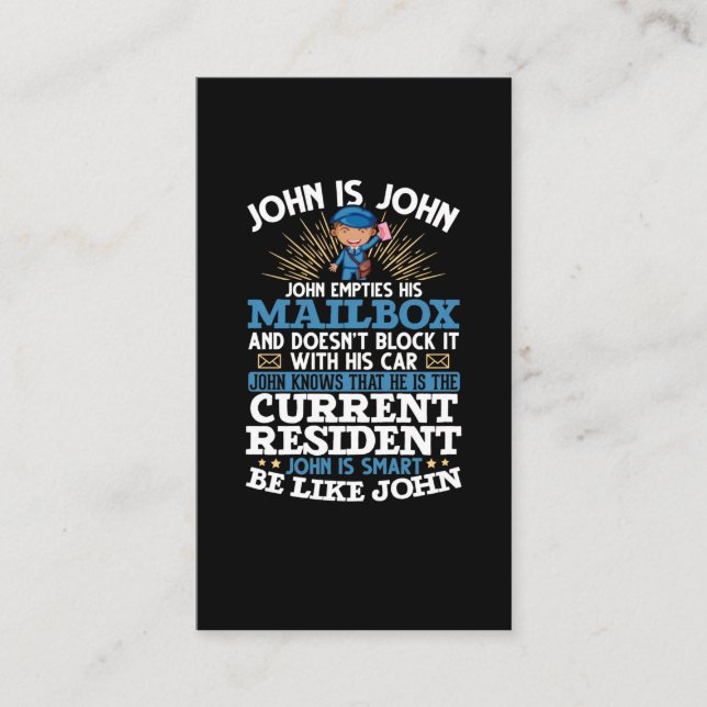 Carte De Visite Drôle Postman Mailman Postal Worker (Devant)