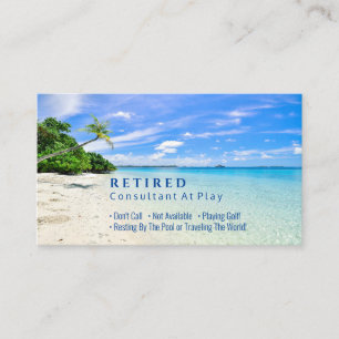 Carte De Visite Drôle Retraité, Plage/Palms DO-IT-YOURSELF Occupat