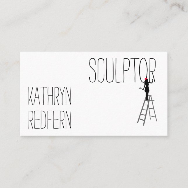 Carte De Visite Drôle sculpteur femme personnalisable (Devant)