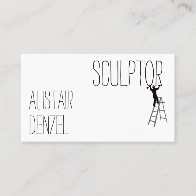 Carte De Visite Drôle sculpteur homme personnalisable (Devant)